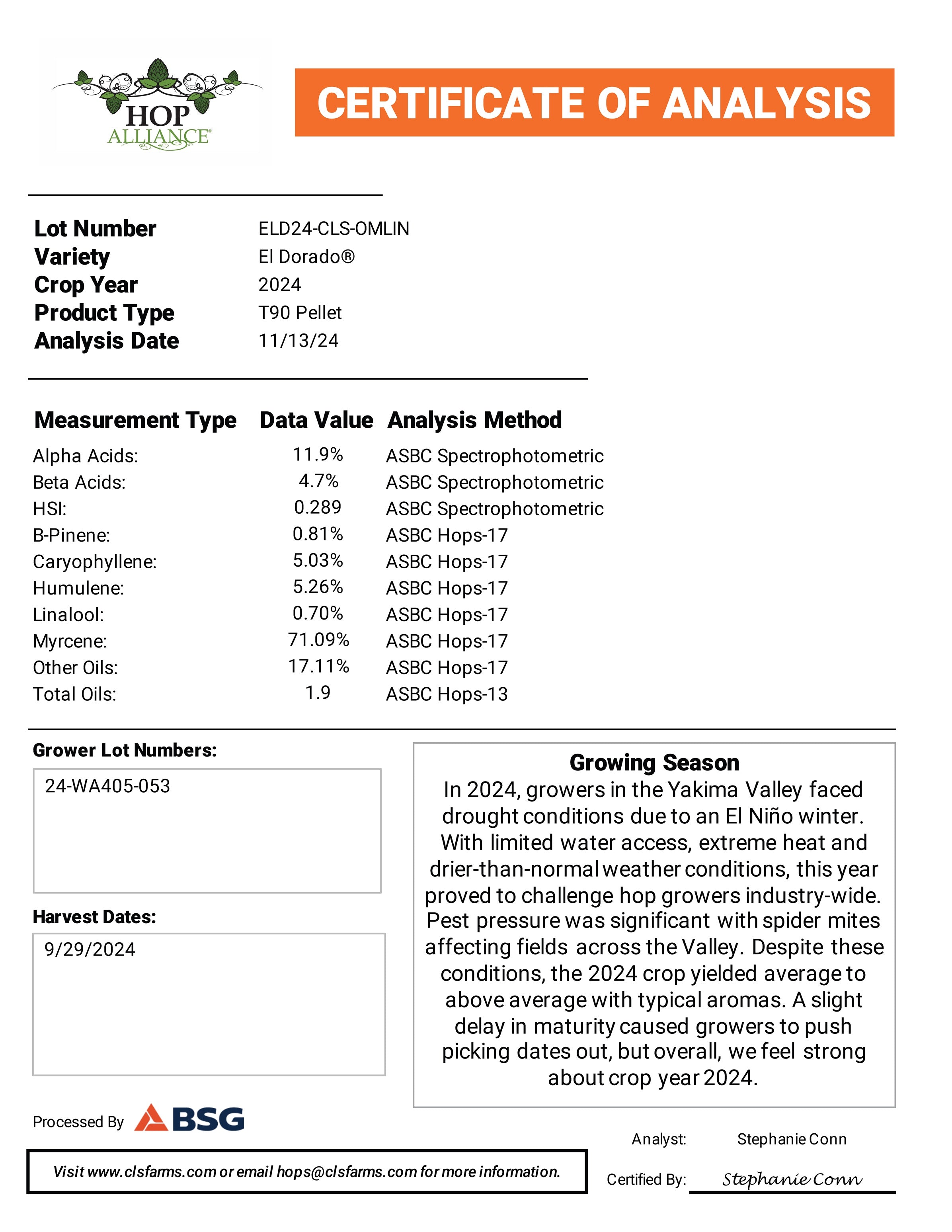 El Dorado® Hop Pellets (2024)