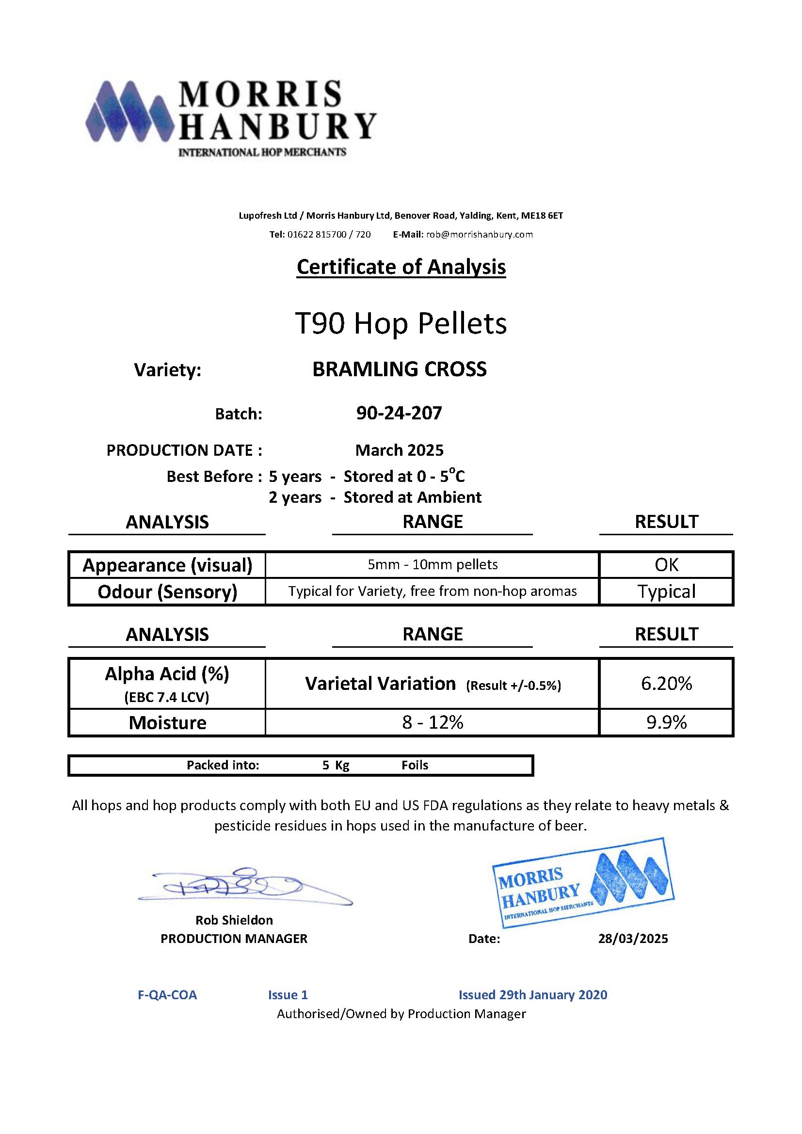 Bramling Cross UK Hop Pellets (2024)