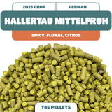 Hallertau Mittelfruh GR T45 Hops (2025)