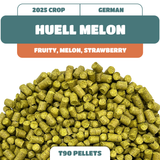 Huell Melon GR Hop Pellets (2025) More in transit.